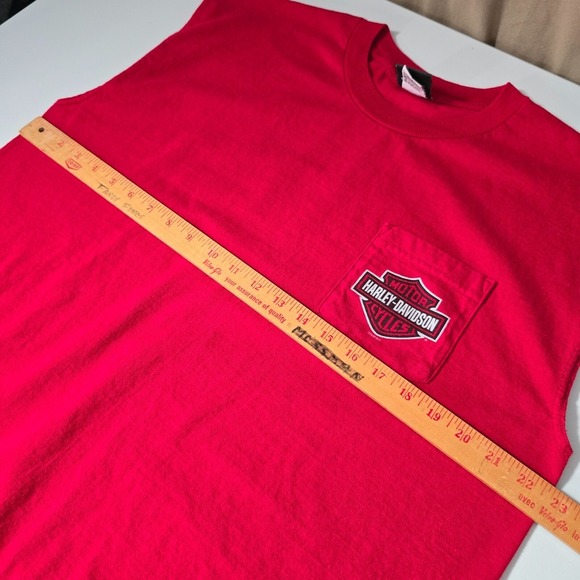 Harley‎ Davidson Mens Shirt XL Red Lakeland Florida 2008 Made in USA Biker - Picture 12 of 14